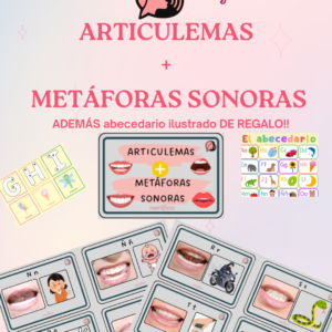 TARJETAS DE ARTICULEMAS Con METÁFORAS SONORAS ILUSTRADAS + Abecedario ilustrativo