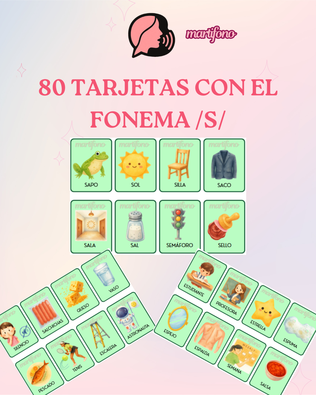 80 TARJETAS CON EL FONEMA /S/