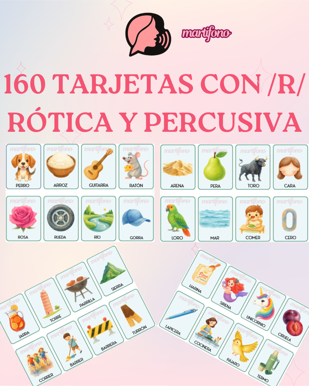 160 TARJETAS /R/ ROTICA (80) Y /R/ PERCUSIVA (80)