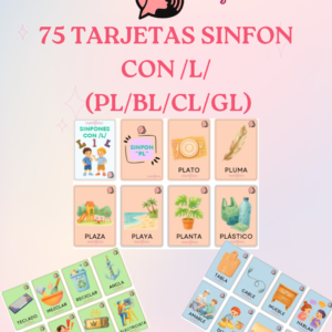75 TARJETAS Ilustrativas de SINFONES con /L/ . (PL / BL / CL / GL)